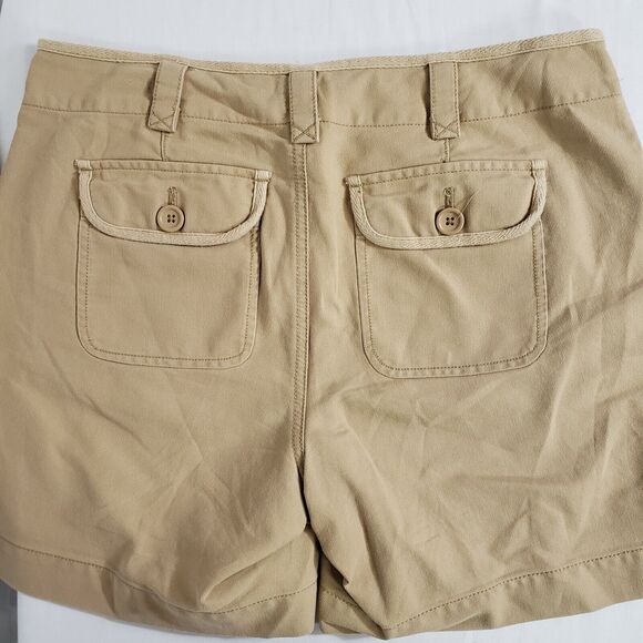 G.H. Bass & Co Womens Khaki Shorts Size 6 Solid Corduroy Cotton Pocket - Picture 4 of 6